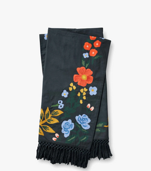 Floral Embroidery Blanket w/ Fringe