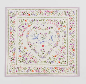 Forget Me Not Cream Square Scarf