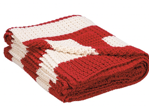 Red and White Striped Blanket