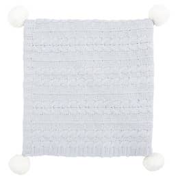 Chenille Pom Pom Baby Blanket - Gray
