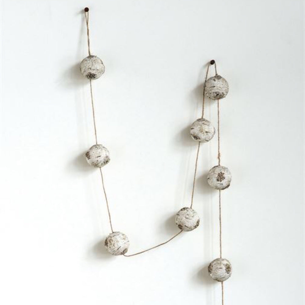 Foam & Paper Ball Faux Birch Ball Garland (Seasonal)
