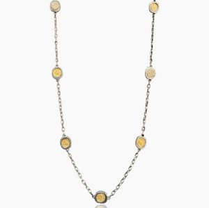 Mini Satin Silver Pavia Station Necklace