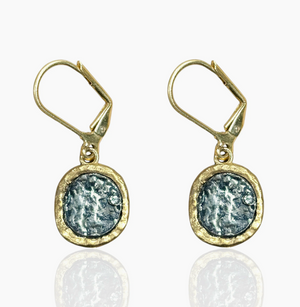 Gold Pavia Coin & Frame Dangle
