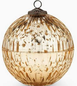 Gold Mercury Glass Ornament Candle