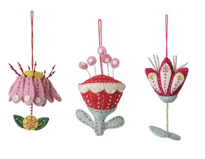 Wool Felt Flower Ornaments