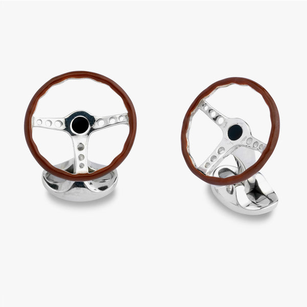D & F Cuff Links - Steering Wheel