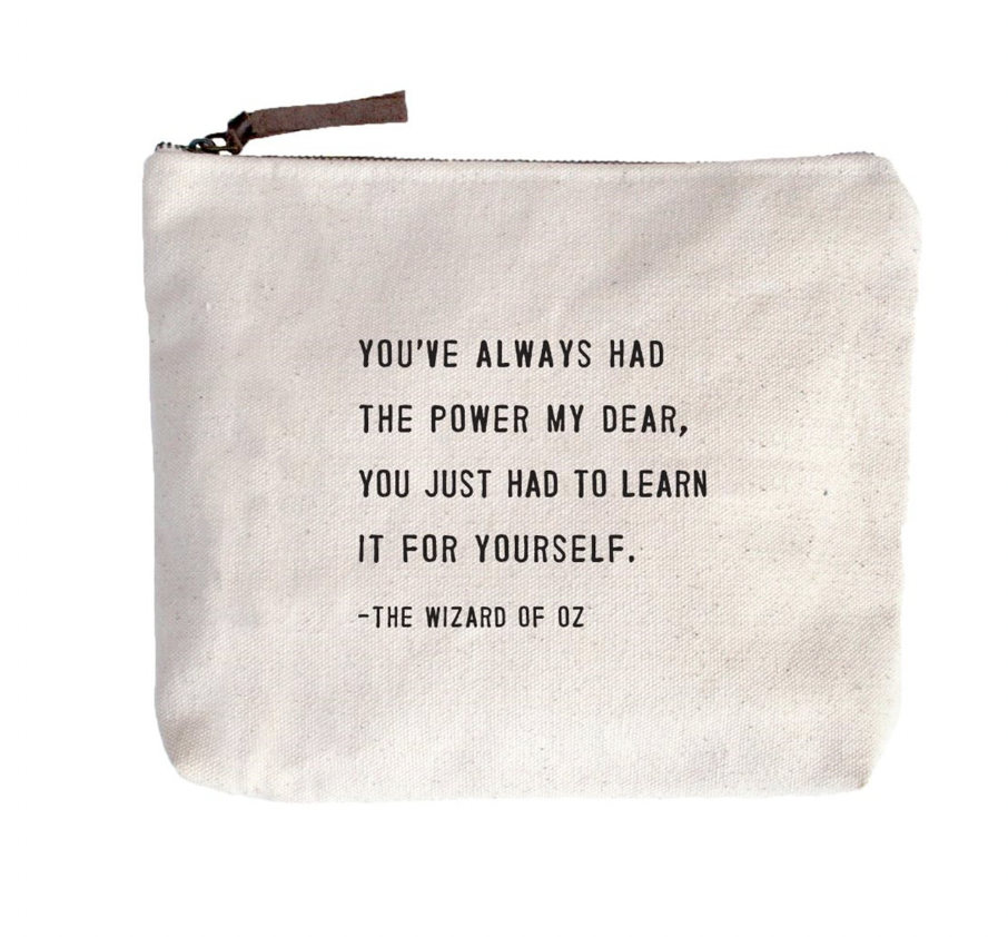 Canvas Zip Pouch w/ Quote