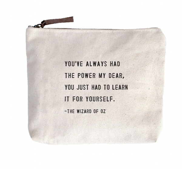Canvas Zip Pouch w/ Quote