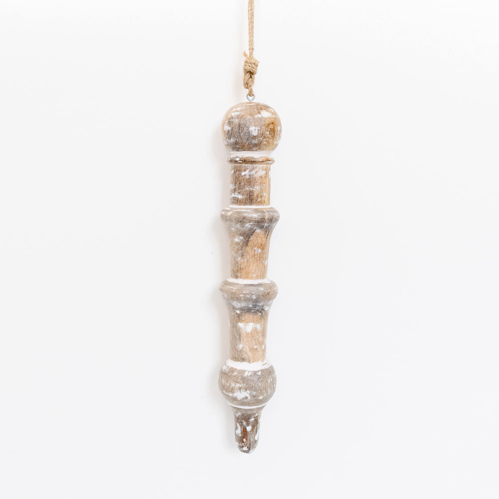 Mango Wood Icicle Ornament - Large