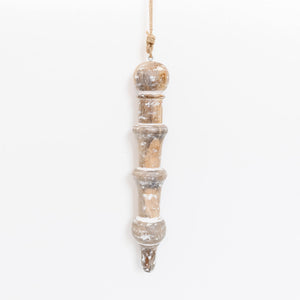 Mango Wood Icicle Ornament - Large