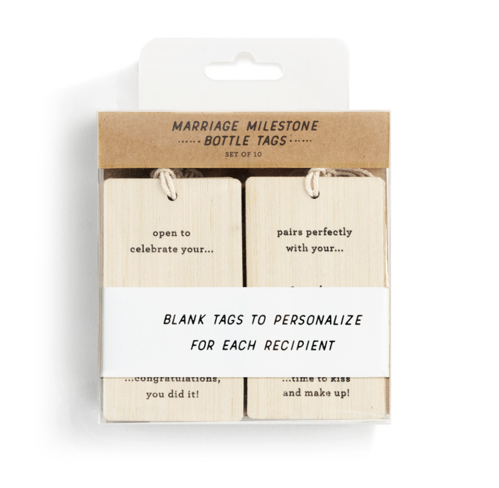 Marriage Milestones Bottle Tags, Set of 10