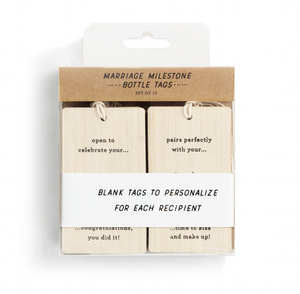 Marriage Milestones Bottle Tags, Set of 10