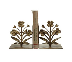 Cast Iron Floral Bookends
