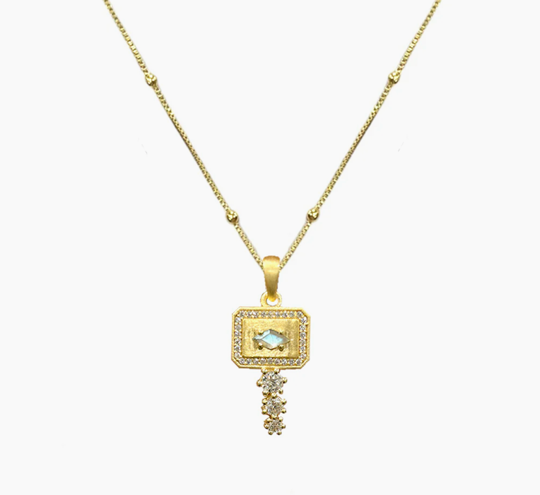 Mini Gold Labradorite Dalia Necklace