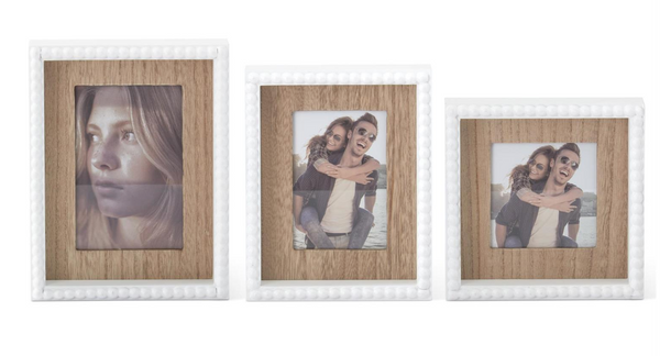 White Beaded Frame