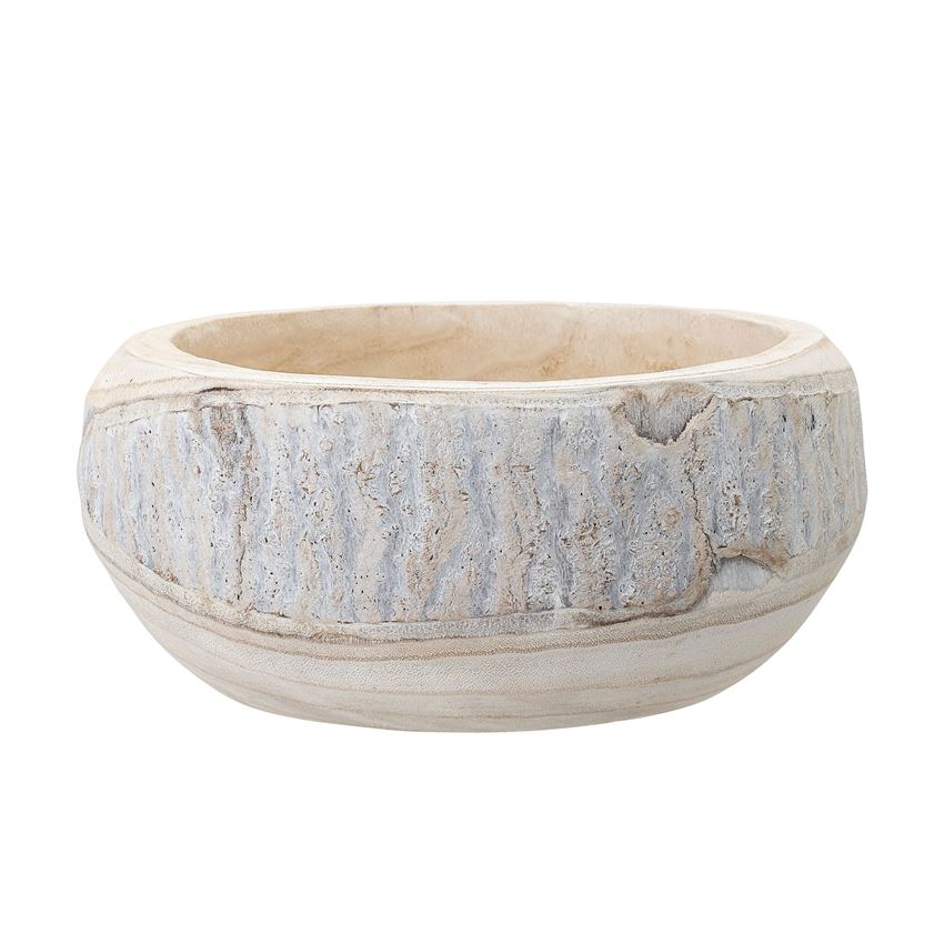 Hand Carved Paulownia Wood Bowl