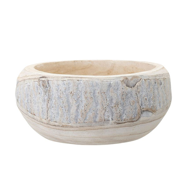 Hand Carved Paulownia Wood Bowl