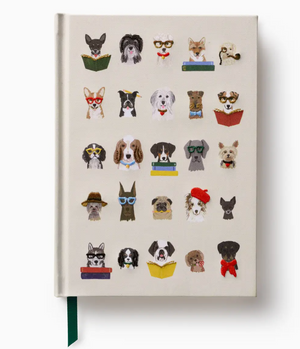 Studious Dogs Embroidered Journel