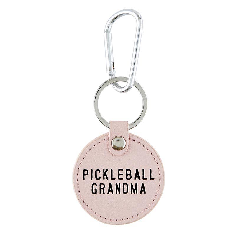 Round Leather Keychain- Pickleball