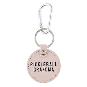Round Leather Keychain- Pickleball