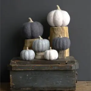 Felted Wool Pumpkin Decoration, 5-1/2" (Seasonal)