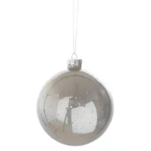 Cream Glass Ball Ornament, 4" (Seasonal)