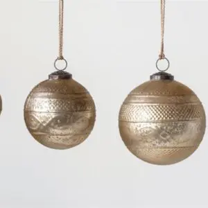 Embossed Mercury Glass Ball Ornament, 5" (Seasonal)