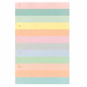 Numbered Color Block Memo Notepad
