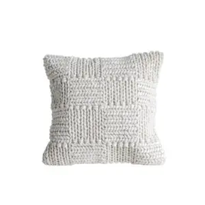 Knit Wool Pillow, 20", Cream