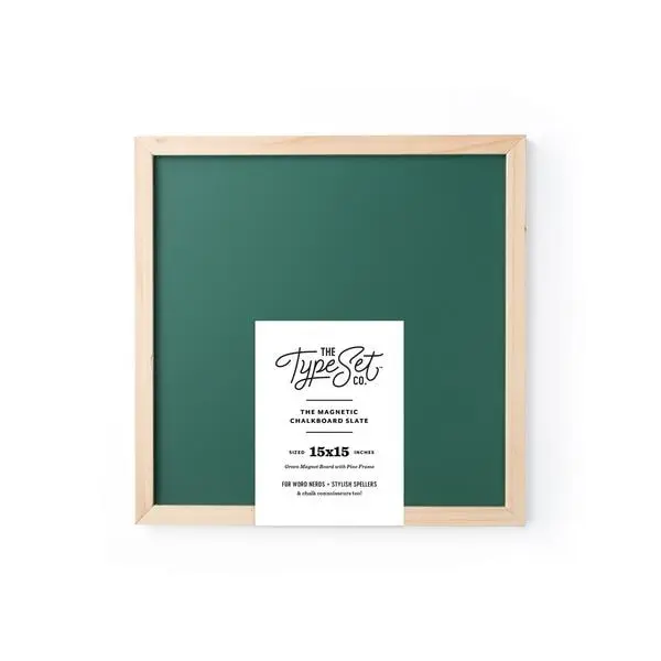 The Type Set Co.® Magnetic Chalkboard Slate, 15"x15" - Green