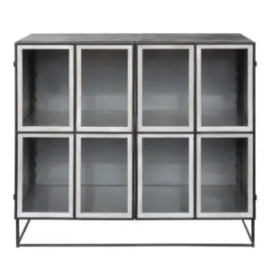 Distressed Metal & Glass Cabinet