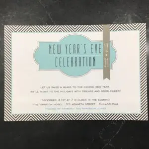 “New Years Eve Celebration” Blue Banner (Stationery)