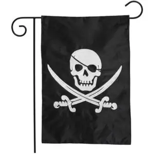 Pirate Embroidered Garden Flag