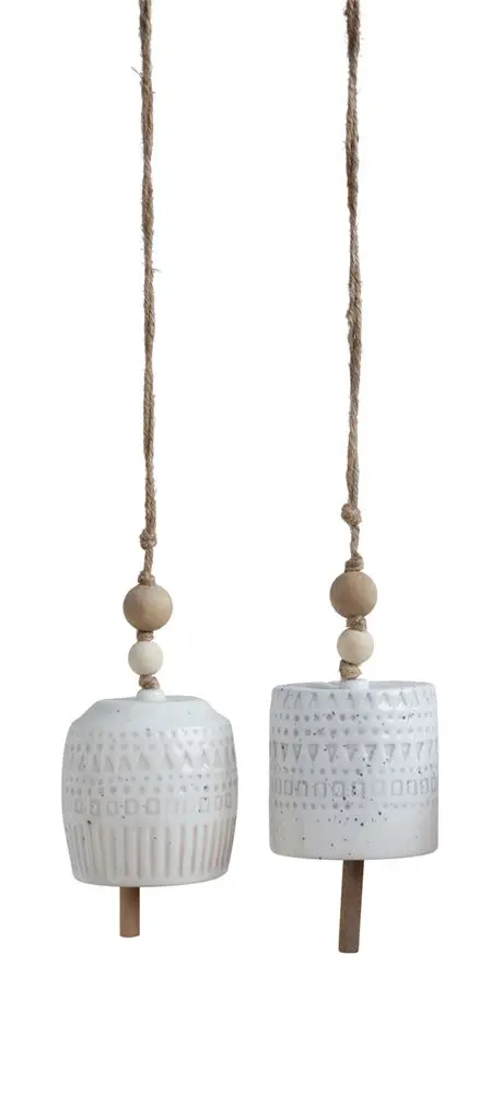 Stoneware Hanging Bell, 2 Styles to Choose From