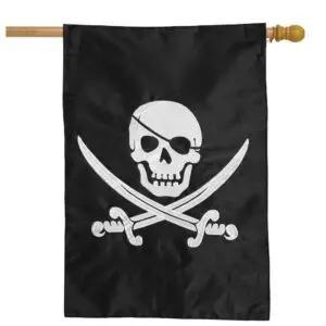 Pirate Embroidered House Flag