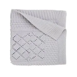 Textured Knit Baby Blanket - Gray