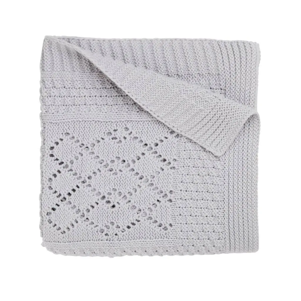 Textured Knit Baby Blanket - Gray