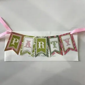 Pink & Green “Party” Folding Banner (Stationery)