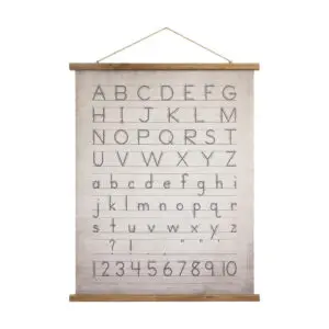 Alphabet Canvas & Wood Scroll Wall Décor