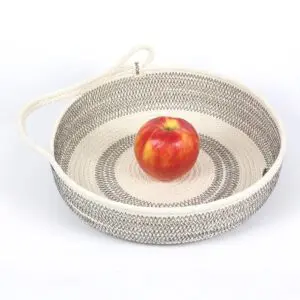 Handcrafted Basket - Large One-Handled White