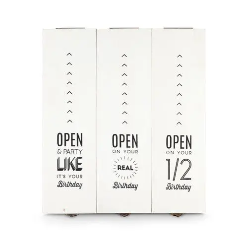 3-Bottle Wood Birthday Wine Box