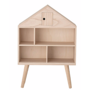 Paulownia Dollhouse Bookshelf with Removable Legs