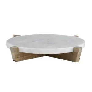 Marble Tray + Mango Wood Stand Small