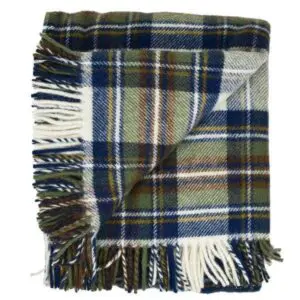 Highland Tweed Wool Throw - Muted Blue