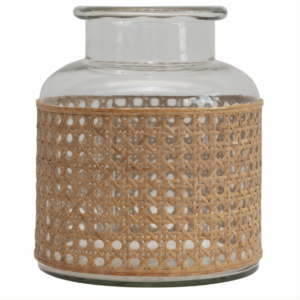 Glass Vase with Cane Sleeve