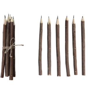 Hand-Carved Wood Pencil Set