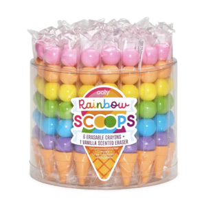 Rainbow Scoops Vanilla Scented Stacking Erasable Crayons