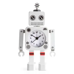 Robot Alarm Clock - White
