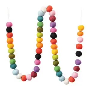 Multi-Color Wool Felt Ball Garland