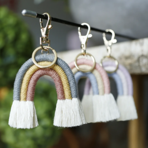 Rainbow Tassel Keychain